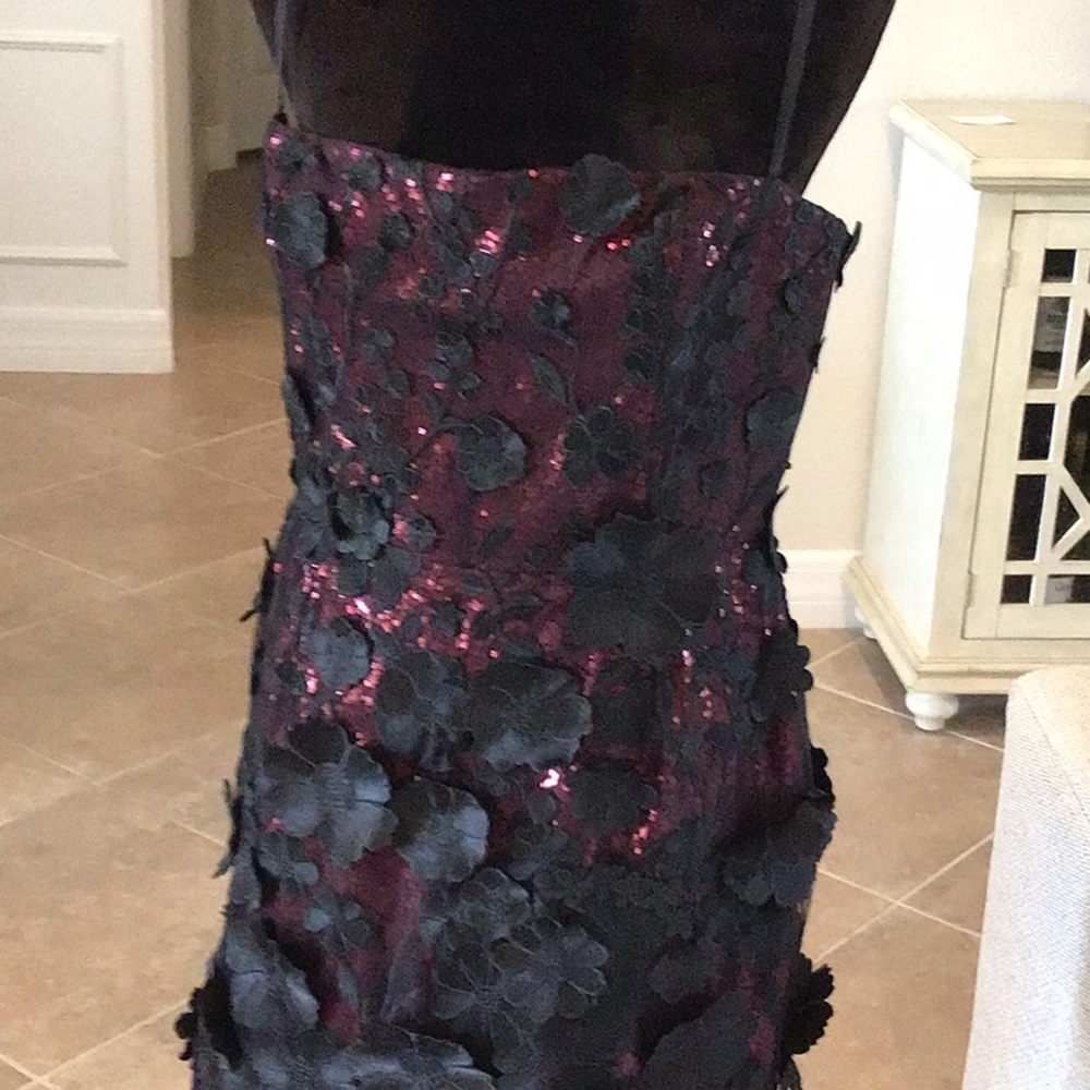 Elegant Black and Purple Floral Dress